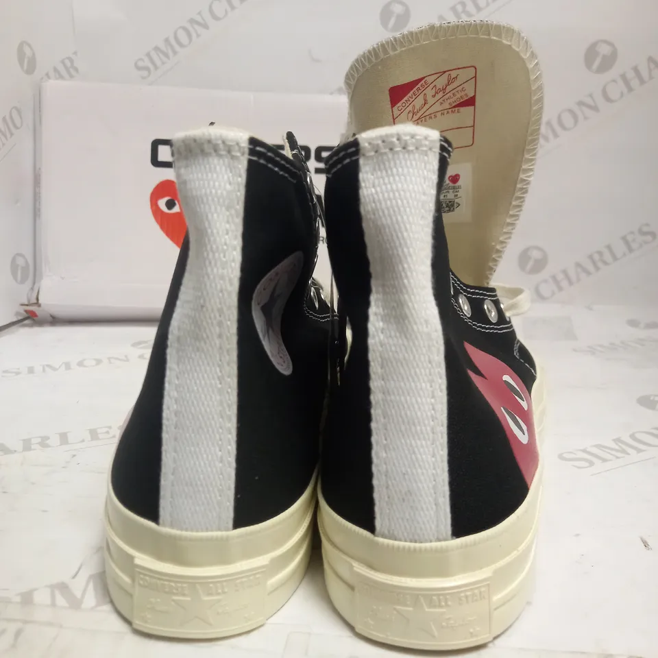 UK 7.5 CONVERSE PLAY EDITION COMME DES GARCONS HIGH TOP TRAINERS 