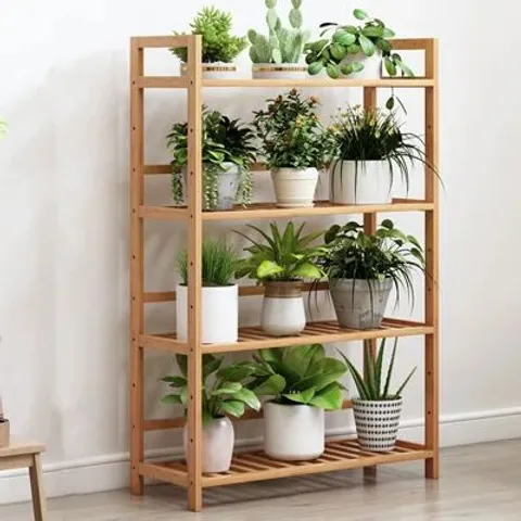 BOXED 25CM BAMBOO RATTEN SHELVING UNIT 