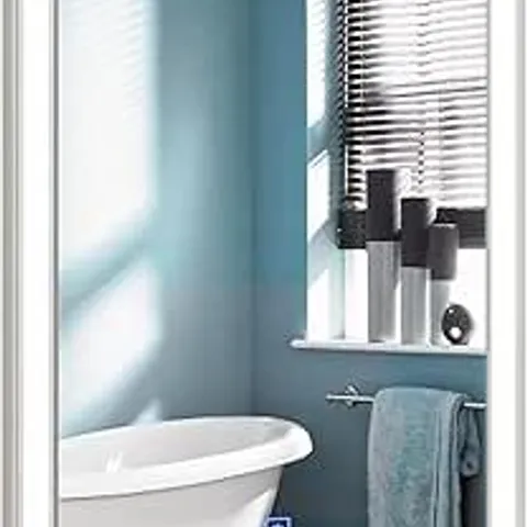 BOXED CLIPOP BATHROOM MIRROR WITH LED LIGHTS, 400 X 500 MM BATHROOM WALL MIRROR WITH TOUCH SENSOR AND 3 COLORS DIMMABLE,IP44 BATHROOM VANITY MIRROR WITH USB SOCKET