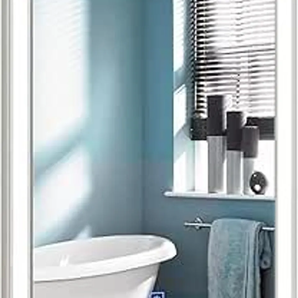 BOXED CLIPOP BATHROOM MIRROR WITH LED LIGHTS, 400 X 500 MM BATHROOM WALL MIRROR WITH TOUCH SENSOR AND 3 COLORS DIMMABLE,IP44 BATHROOM VANITY MIRROR WITH USB SOCKET