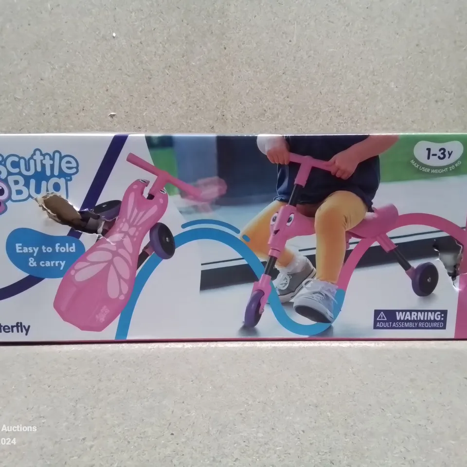 BOXED SCUTTLE BUG PINK BABY SCOOTER  RRP £25