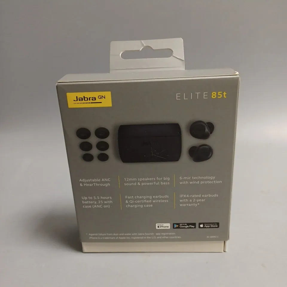 SEALED ABRA ELITE 85T TRUE WIRELESS EARBUDS - JABRA ADVANCED ACTIVE NOISE CANCELLATION