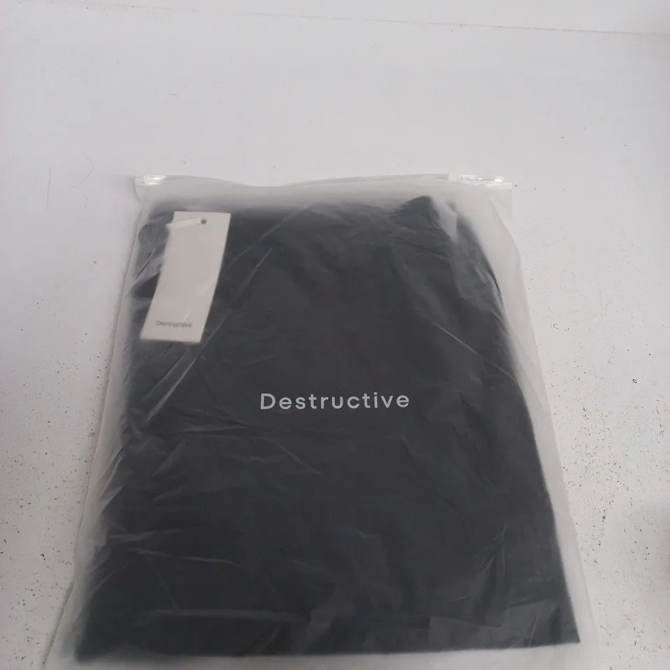 DESTRUCTIVE BLACK LINEN TROUSERS - LARGE