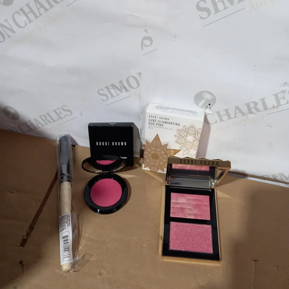 BOBBI BROWN SHEER POWDER BRUSH, POT ROUGE AND HIGHLIGHTING POWDER	