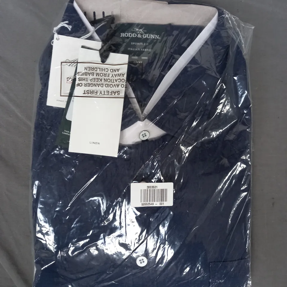 RODD & GUNN SEAFORD LONG SLEEVE SHIRT IN MIDNIGHT SIZE 3XL