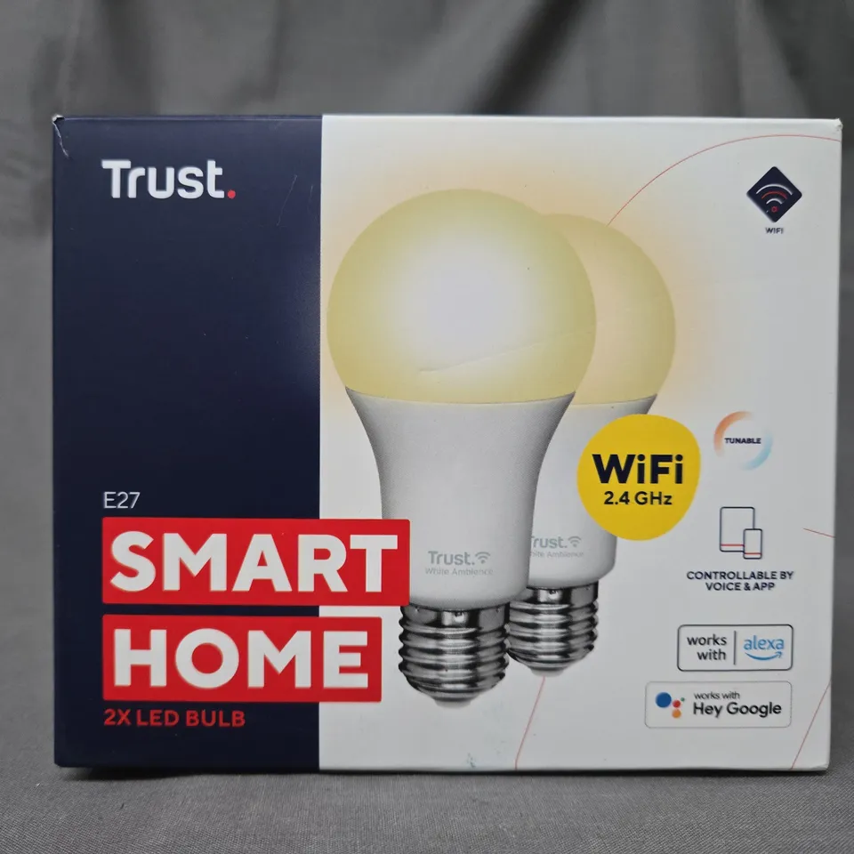 BOXED TRUST E27 SMART HOME PAIR OF LED BULBS