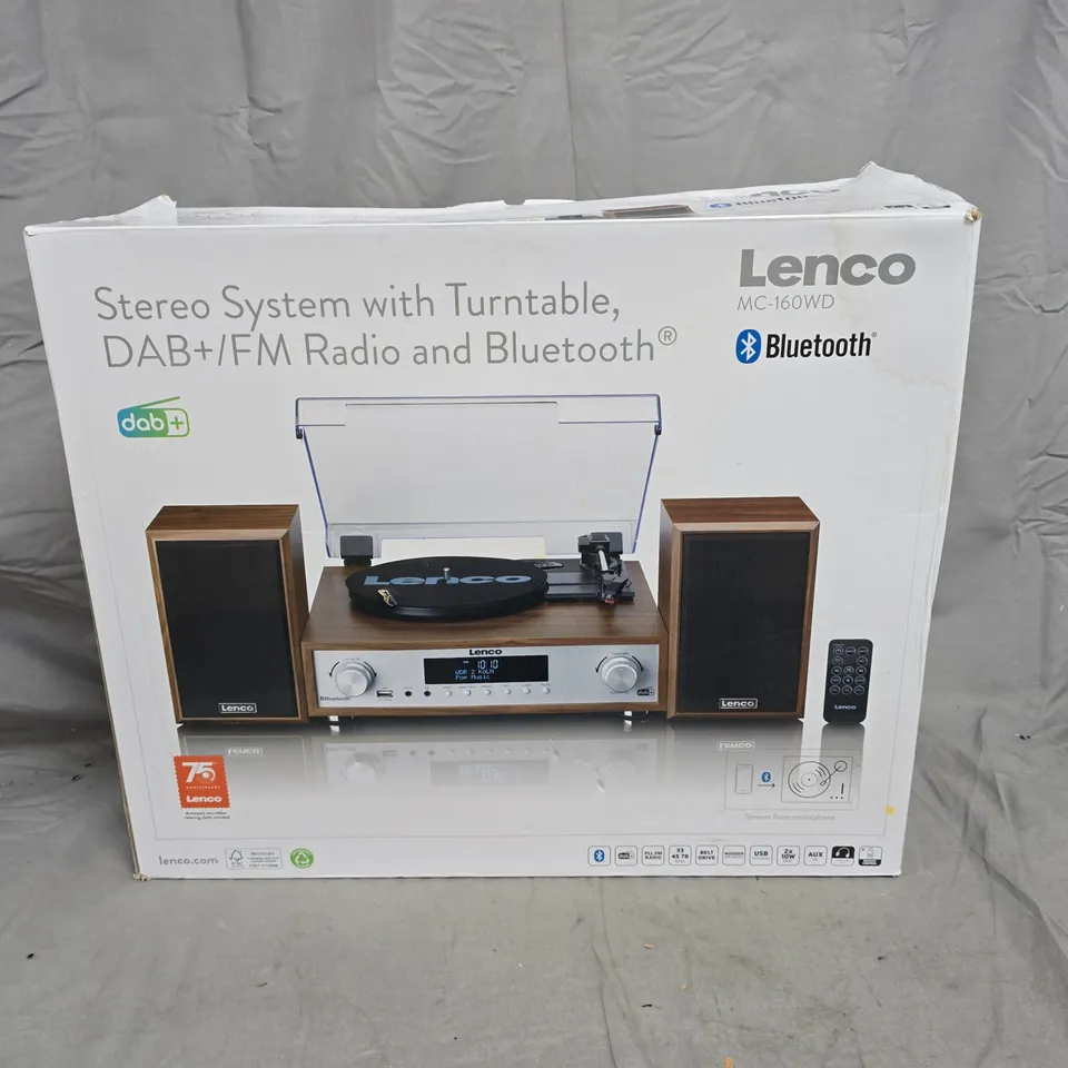 Lenco MC-160WD Stereo System with Turntable – Boxed
