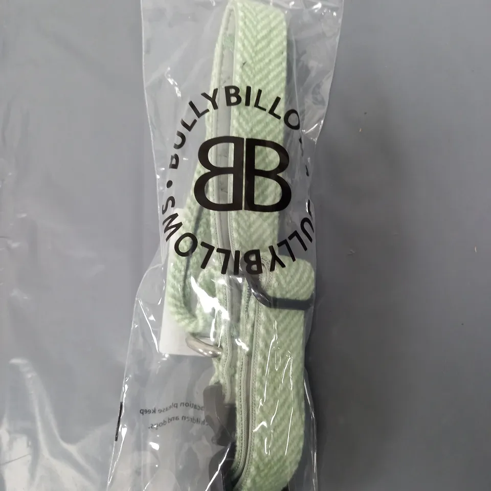 BULLY BILLOWS 2.5CM TWEED COMBAT COLLAR WITH HANDLE & RATED CLIP - LIGHT GREEN