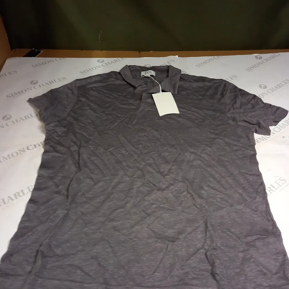 COS GREY POLO SHIRT SIZE L 