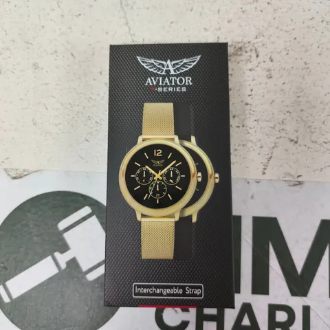 AVIATOR F-SERIES WATCH – GOLD-TONE CASE WITH INTERCHANGEABLE STRAP