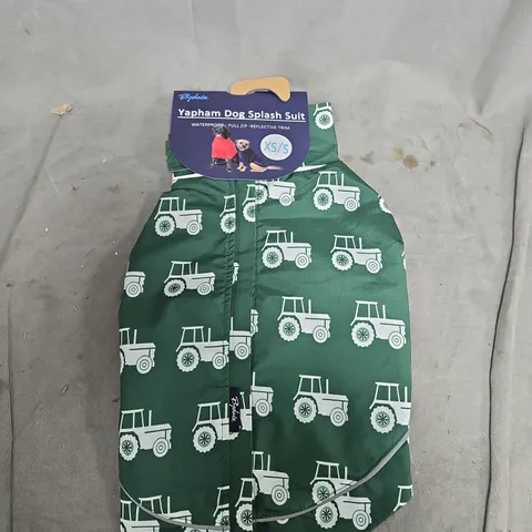 RYDALE YAPHAM DOG SPLASH SUIT – GREEN TRACTOR PRINT, XS/S