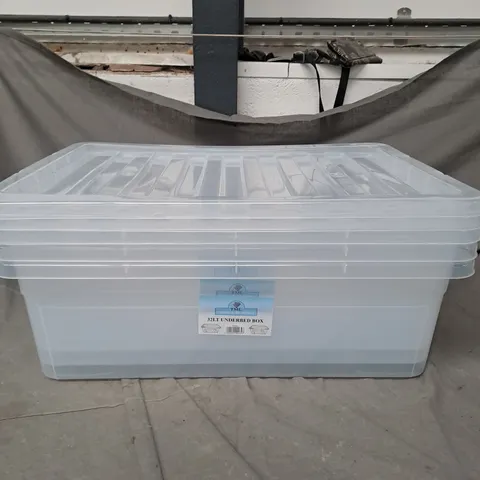 SET OF 3 32L UNDERBED STORAGE BOXES IN CLEAR