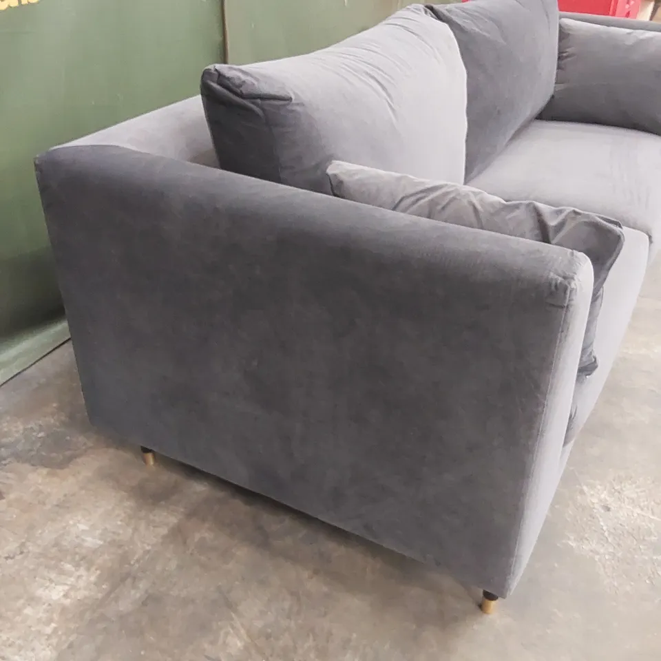 DANETTI ELSIE 3 SEATER SOFA VELVET SOFA - DARK GREY VELVET