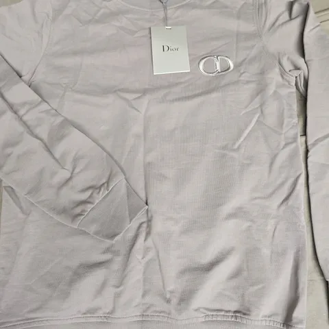 DIOR PAINTED GREY CREW JUMPER - S