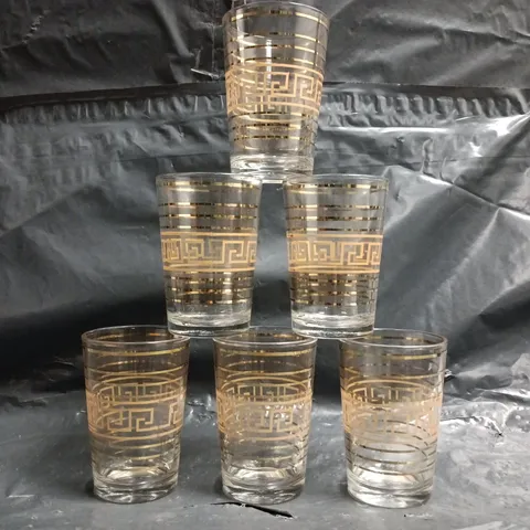EURO GOLD 6-PIECE GLASS SET - COLLECTION ONLY