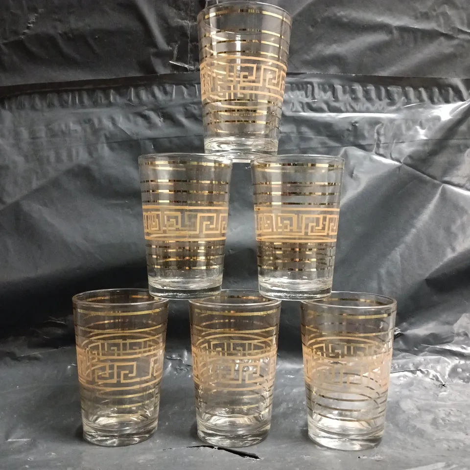 EURO GOLD 6-PIECE GLASS SET - COLLECTION ONLY