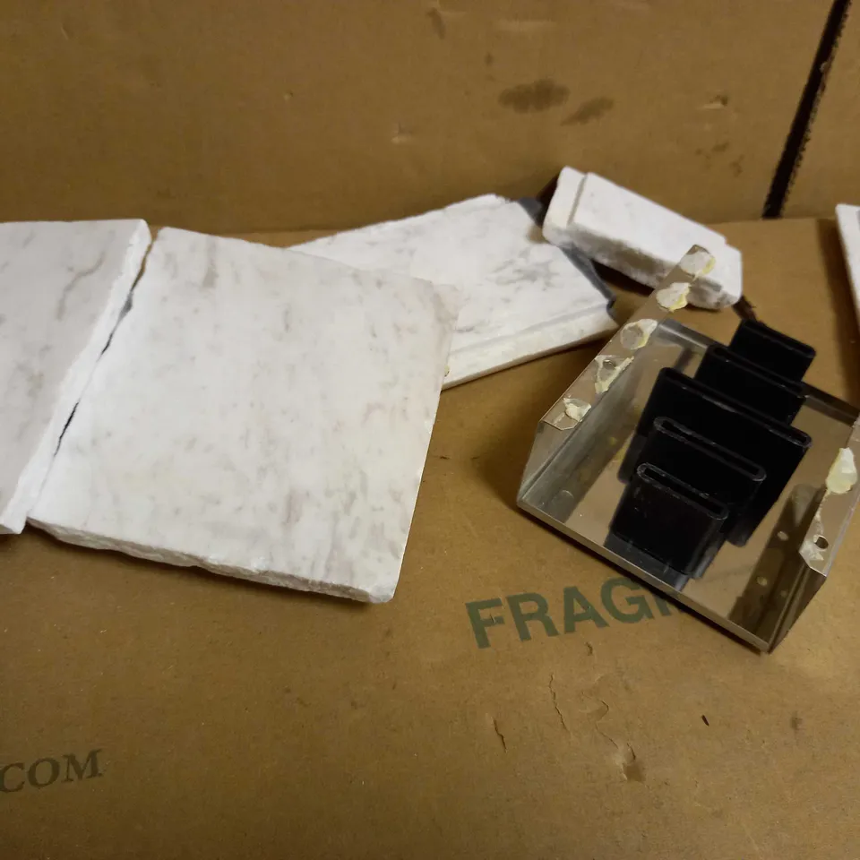 GRUNWERG 5 SLOT MARBLE KNIFE BLOCK 