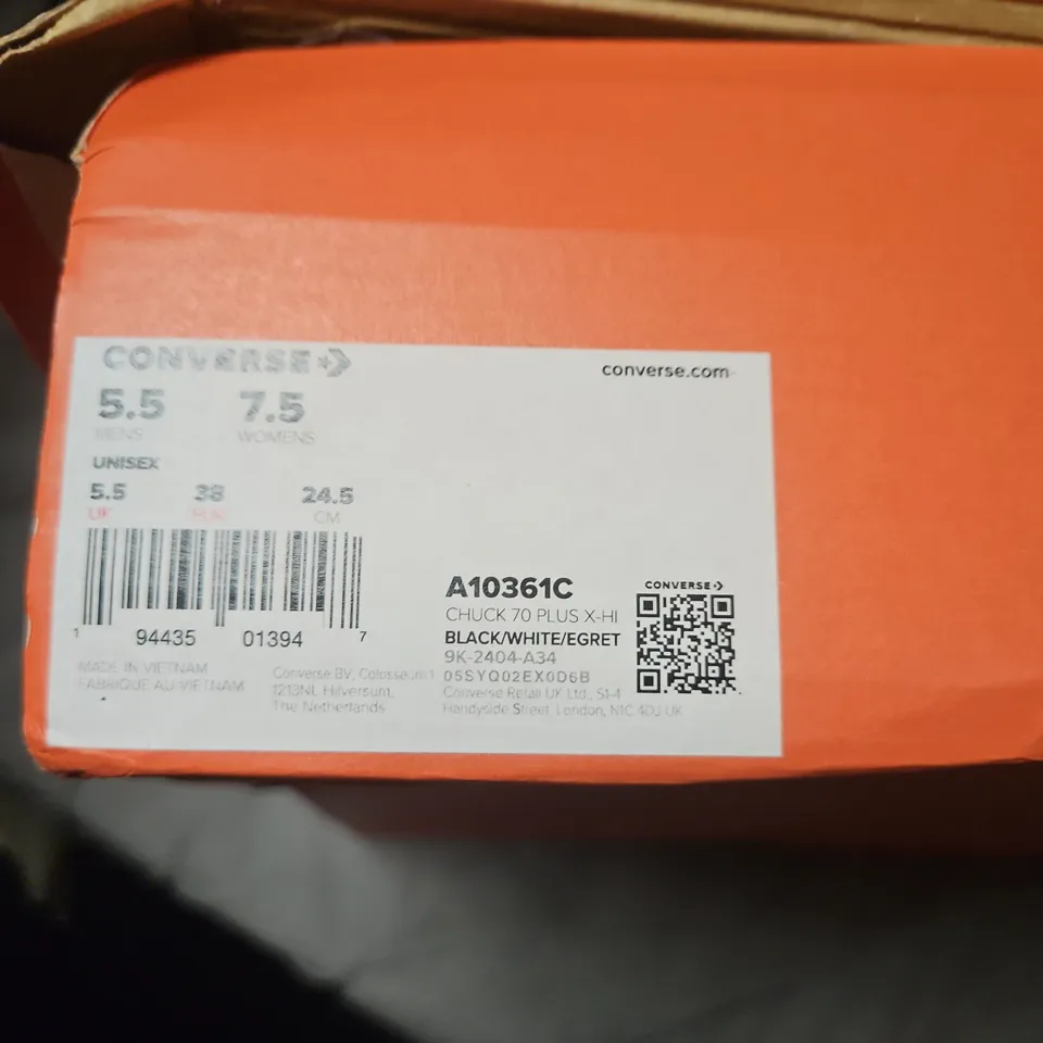 BOXED CONVERSE CHUCK 70 PLUS X‑HI SNEAKERS – BLACK/WHITE (UNISEX) A10361C