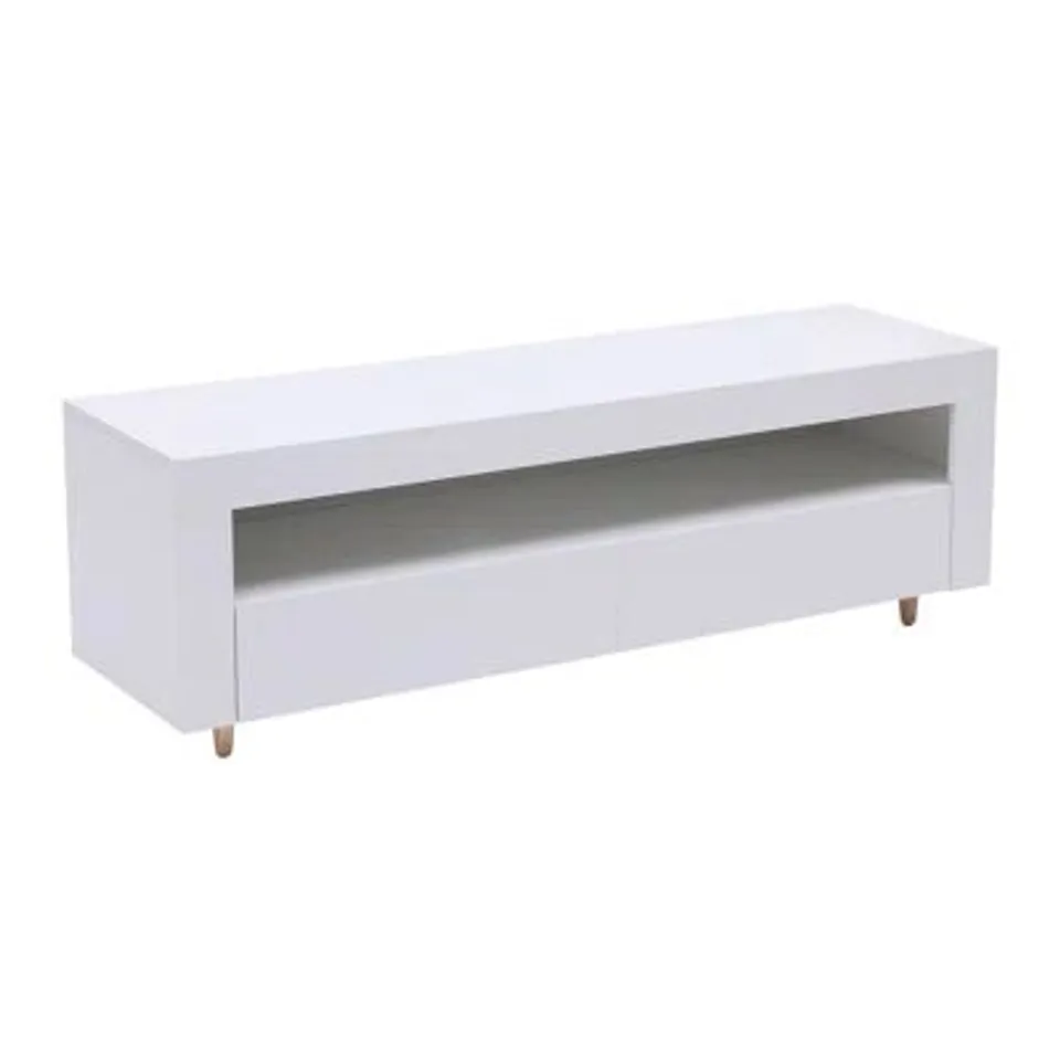 BOXED WOOLHORPE WHITE GLOSS TV CABINET FOR TV'S UP TO 65" 