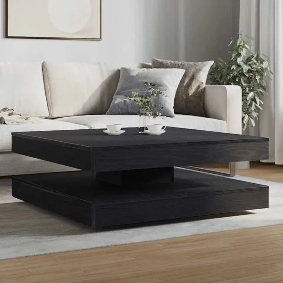 BOXED COFFEE TABLE 360-DEGREE ROTATABLE 90×90×34.5CM (2 BOXES