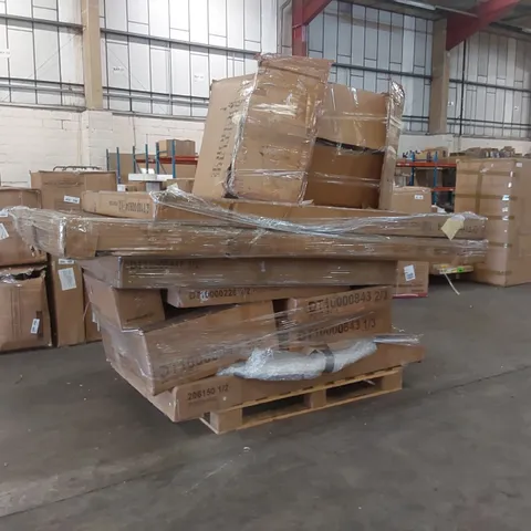 PALLET CONTAINING A LARGE ASSORTMENT OF INCOMPLETE DESIGNER FURNITURE PARTS ECT