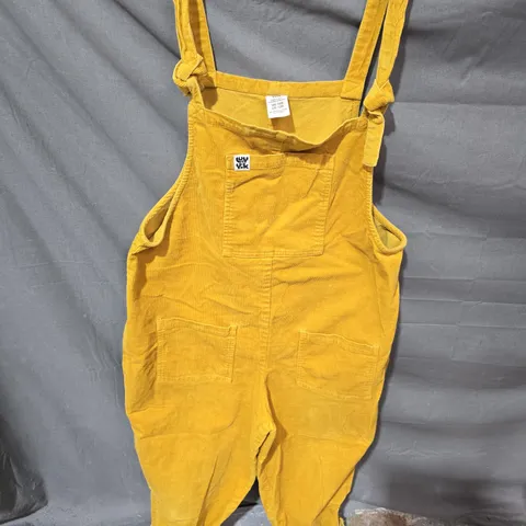 LUCY YAK MUSTARD-YELLOW CORDUROY DUNGAREES WITH POCKETS - UK 16R