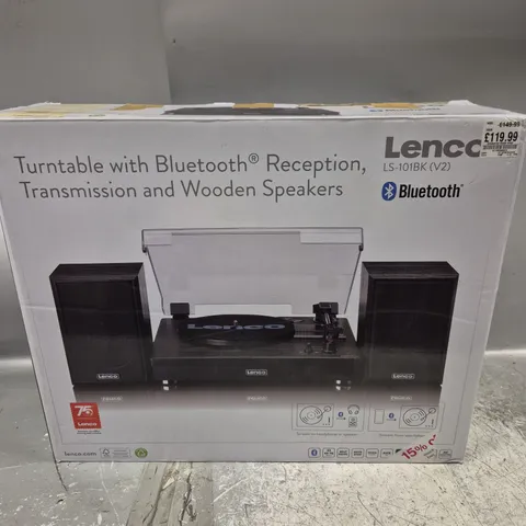 BOXED LENCO BLUETOOTH TURNTABLE WITH SPEAKERS LS-101BK