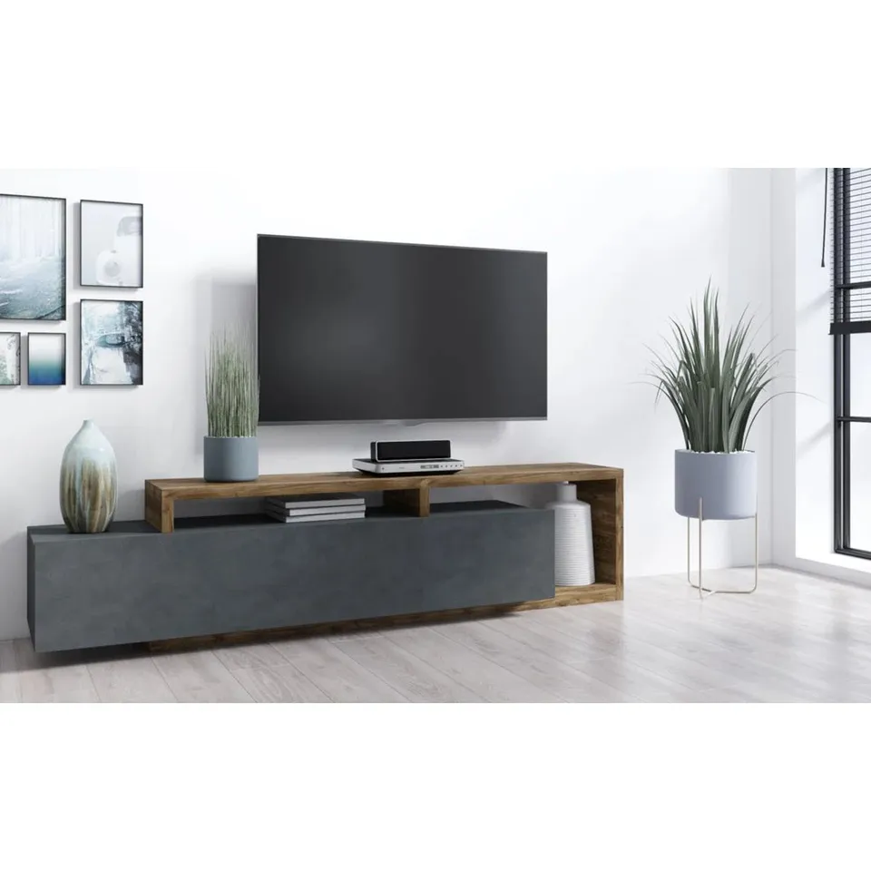 BOXED AIRES TV STAND FOR TVS UP TO 55" - GREY (2 BOXES)