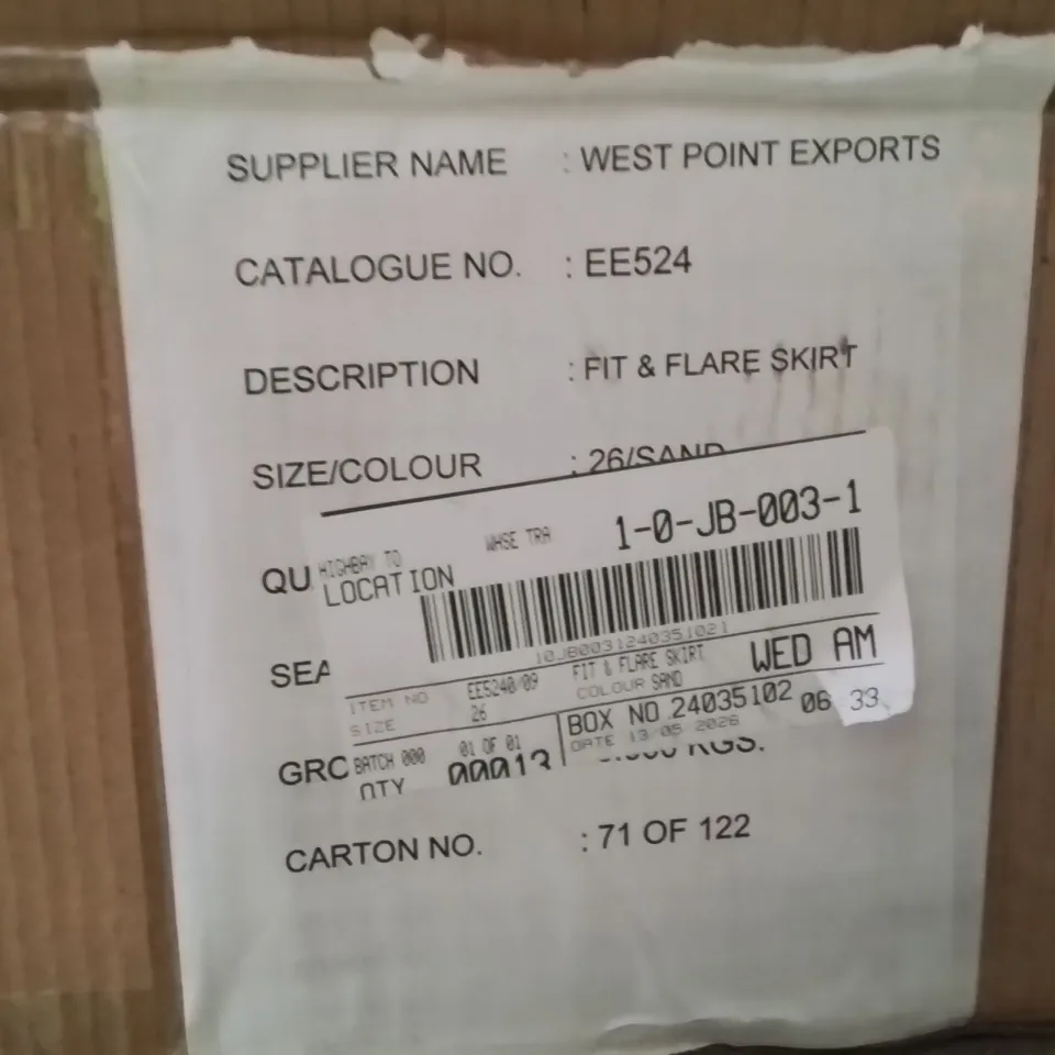 BOXED BRAND NEW APPROXIMATELY 13 JD WILLIAMS FIT&FLARE SKIRT SAND SIZE 26