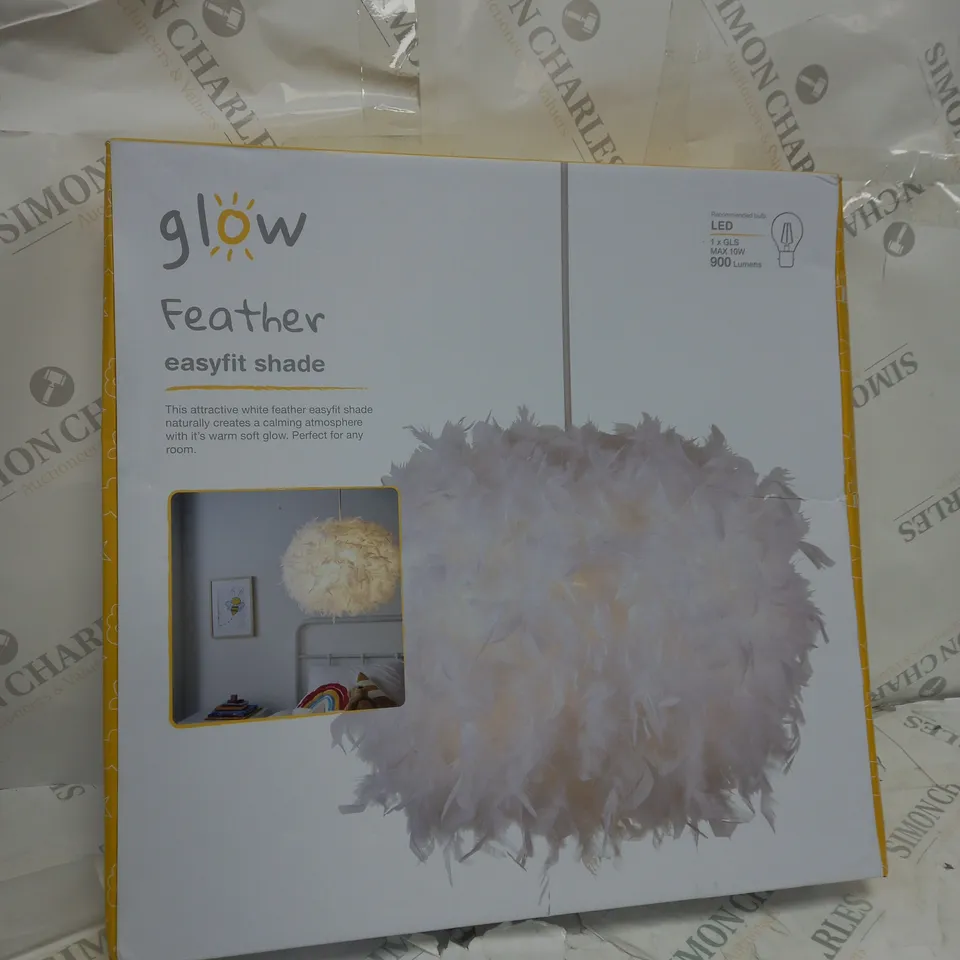 GLOW MAHINA WHITE FEATHER LAMP SHADE