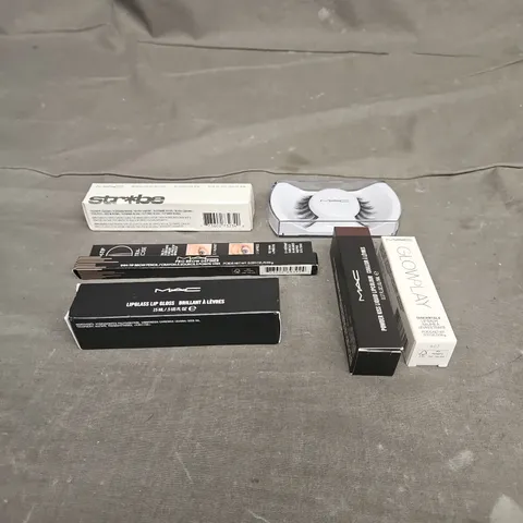 MAC LOT OF 6 ASSORTED COSMETIC PRODUCTS TO INCLUDE - BEAM LIQUID BLUSH IN GOOD VIBES - GLOWPLAY LIP BALM IN CANDID - EYELASHES - ETC
