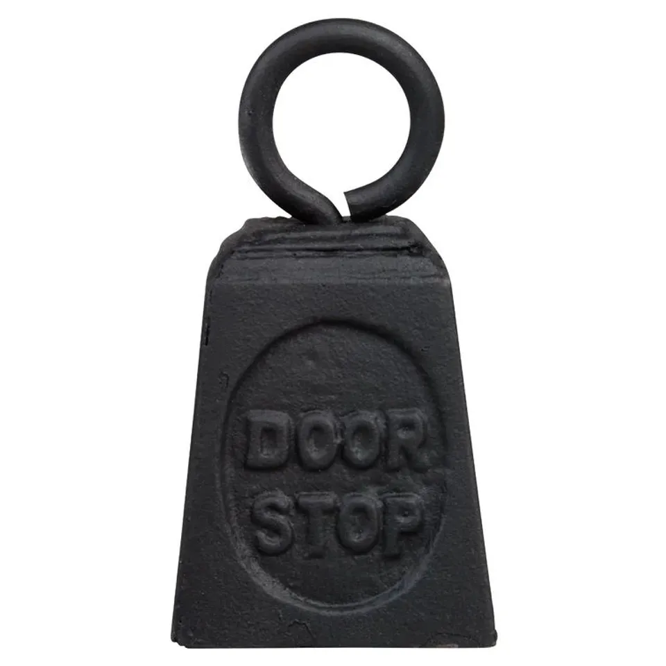 BOXED BUBBLE WRAPPED IRON FLOOR FIXED DOORSTOP 