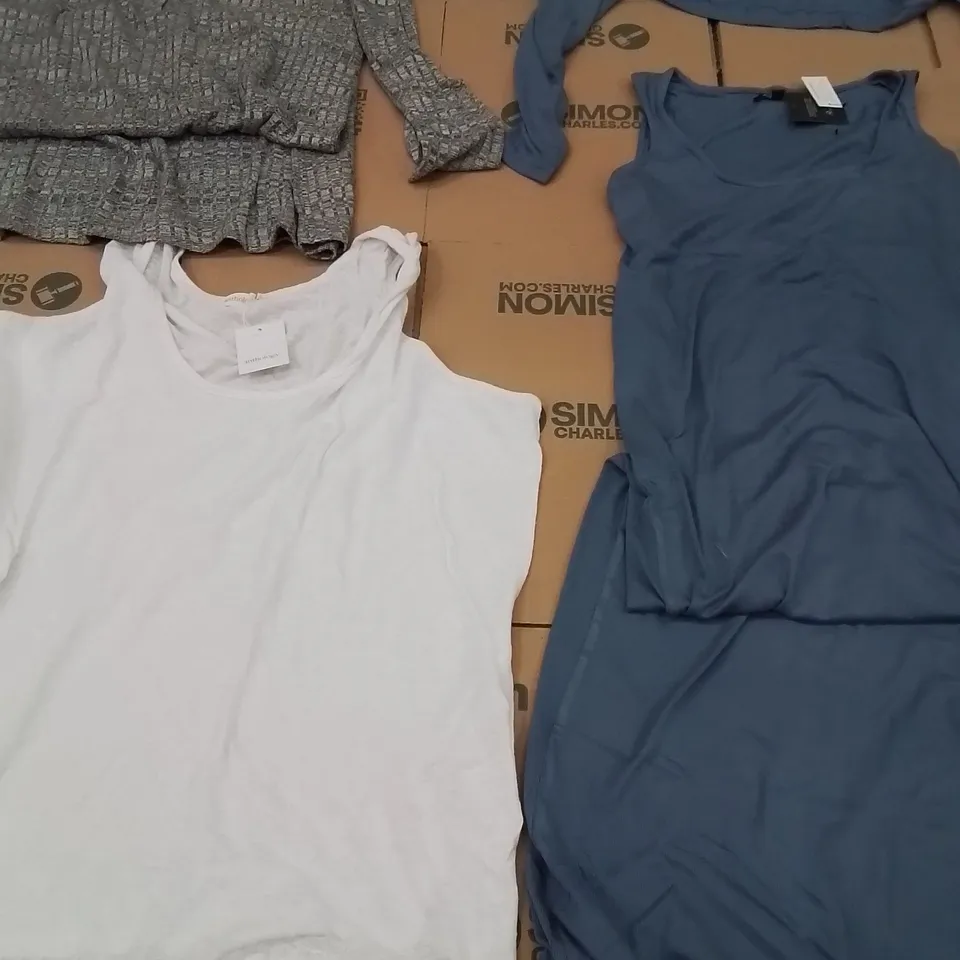 PALLET OF BRAND NEW WOMENS QUALITY DESIGNER CLOTHES APPROXIMATELY 120 TO INCLUDE; DRESSES WITH THROW OVER, TOPS, LONG SLEEVE DRESSES, ETC