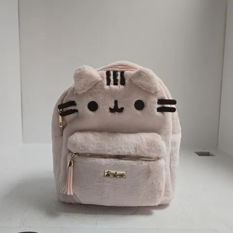 PUSHHEEN PINK PLUSH CAT BACKPACK WITH FRONT ZIP POCKET