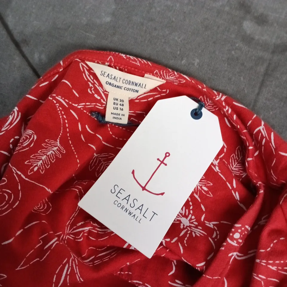 SEASALT CORNWALL PIER VIEW DRESS – STITCHED MEADOW TOMATO, UK 20