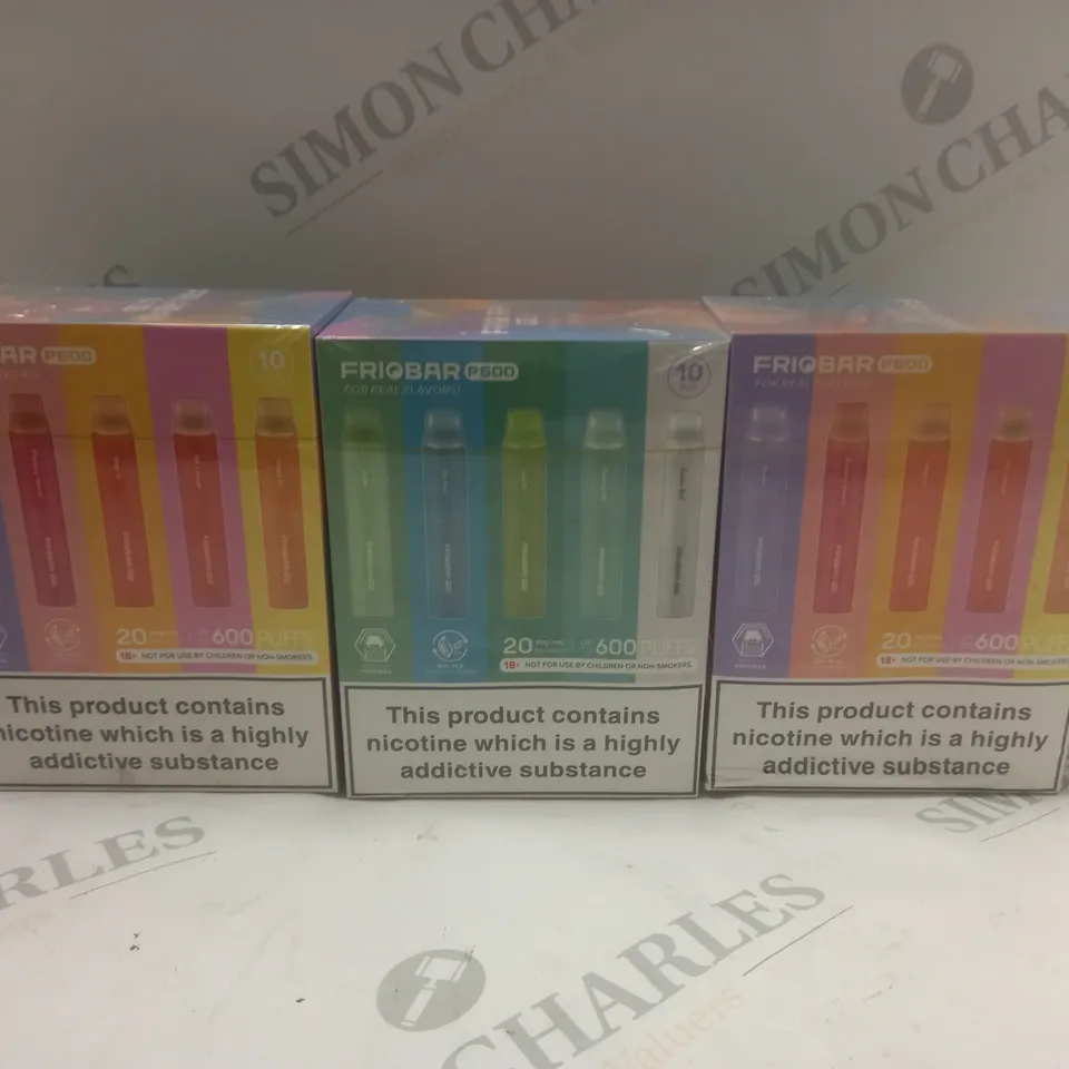 3 BOXED & SEALED (10 DISPOSABLES PER BOX) FRIOBAR DISPOSABLE VAPES 