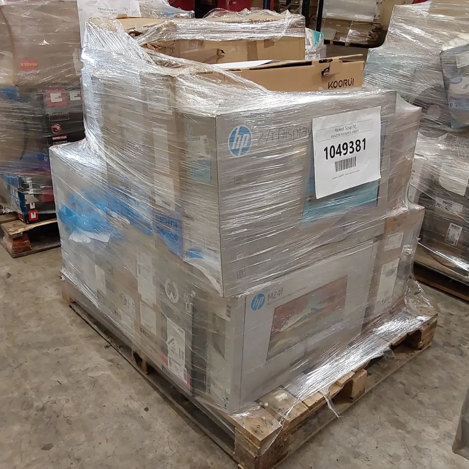 PALLET OF APPROXIMATELY 21 UNPROCESSED RAW RETURN MONITORS TO INCLUDE;