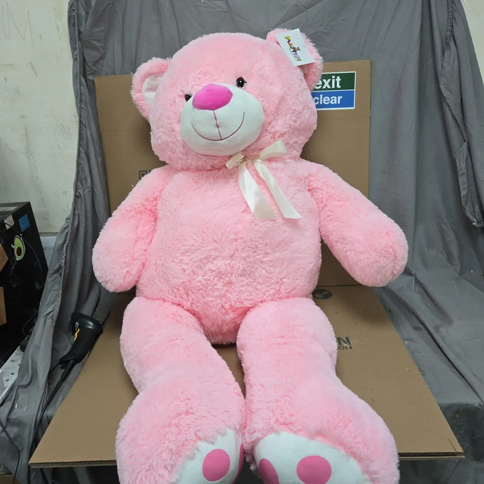 PINK PLUSH TEDDY BEAR, 130 CM TALL