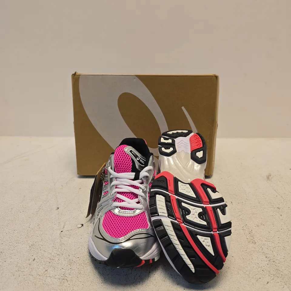 ASICS GEL-KAYANO 14 RUNNING SHOES – SILVER/PINK/BLACK, UK 8