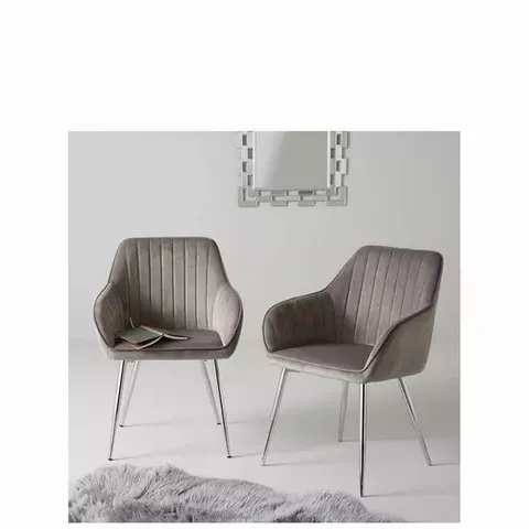 BOXED PAIR OF ALISHA DINING CHAIRS - GREY (1 BOX)