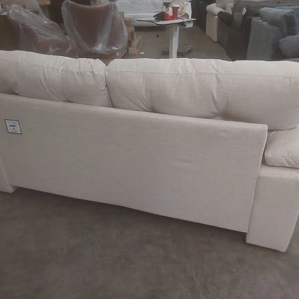 DESIGNER MEGAN 2 SEATER HIGH BACK FABRIC UPHOLSTERED SOFA WITH SCATTER CUSHIONS 