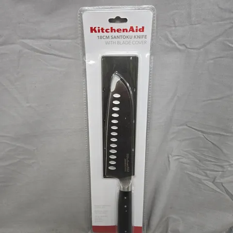 KITCHENAID 18CM SANTOKU KNIFE WITH BLADE COVER - COLLECTION ONLY