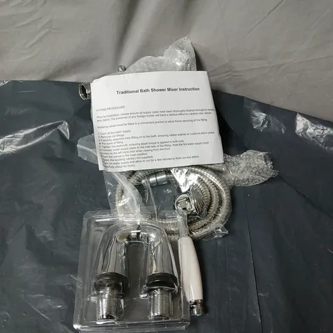 TRADITIONAL BATH SHOWER MIXER WITH INSTRUCTOINS, HOT/COLD TAP ETC. UNBOXED