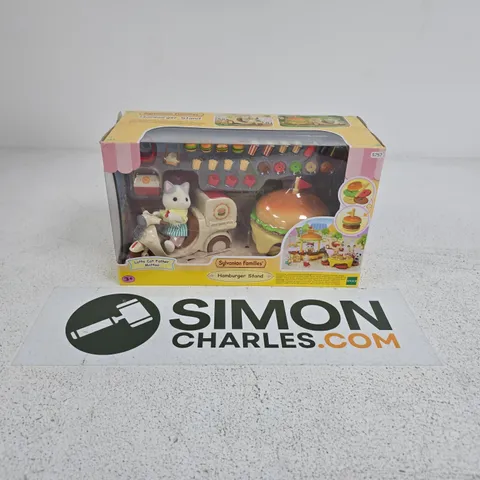 BOXED SYLVANIAN FAMILIES LATTE CAT FATHER MATTEO HAMBURGER STAND