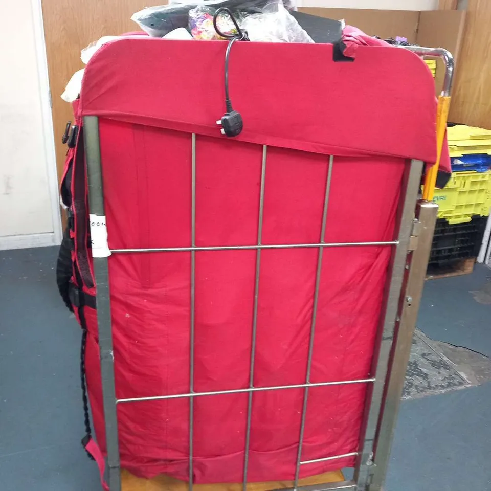 LARGE CAGE OF ASSORTED HOUSEHOLD PRODUCTS TO INCLUDE;