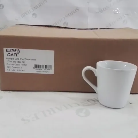BOXED OLYMPIA FLAT WHITE CUPS APPROXIMATELY 12