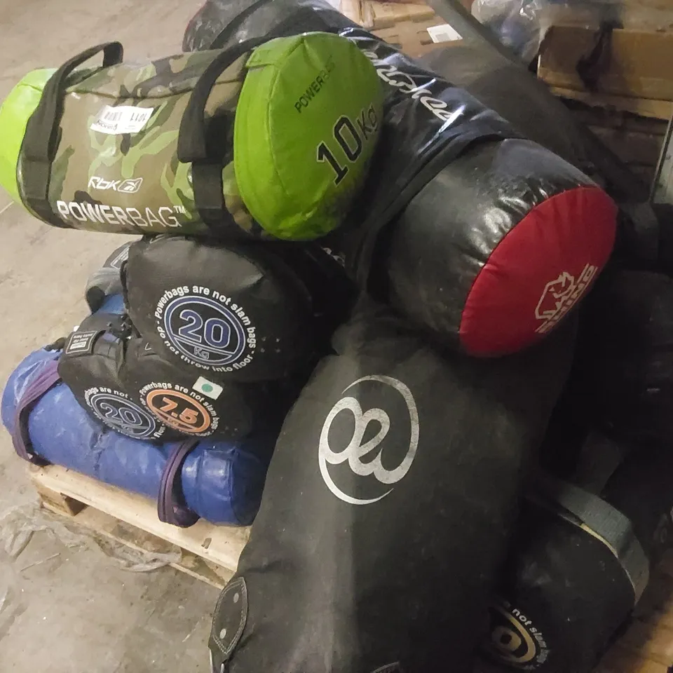 PALLET CONTAINING A LARGE QUANTITY OF ASSORTED POWERBAGS AND PUNCH BAG