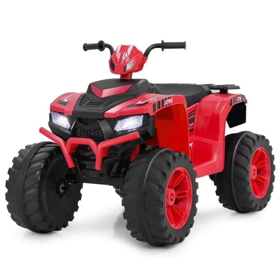 BOXED 4-WHEELER RIDE-ON TOYS WITH LED LIGHTS AND WIRELESS CONNECTION - RED