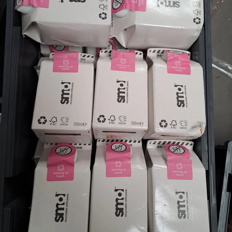 APPROXIMATELY 20 SMOL WASHING UP LIQUID REFILLS - 500ML PER CARTON