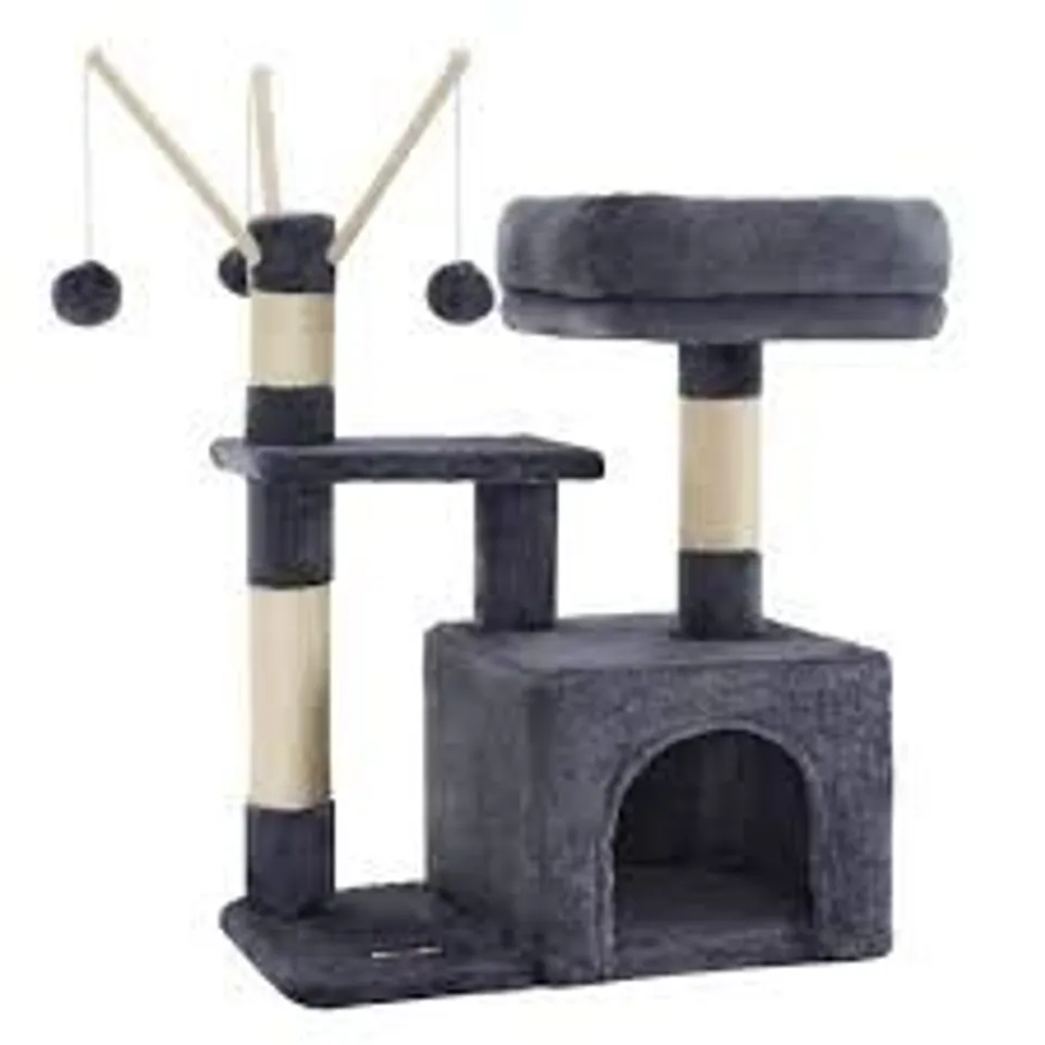 BOXED FEANDREA CAT TREE, SMALL CAT CONDO - GREY 